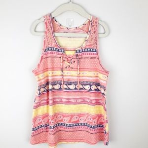 Mudd - 7/8 Girls Orange Paisley Pattern Tank Top